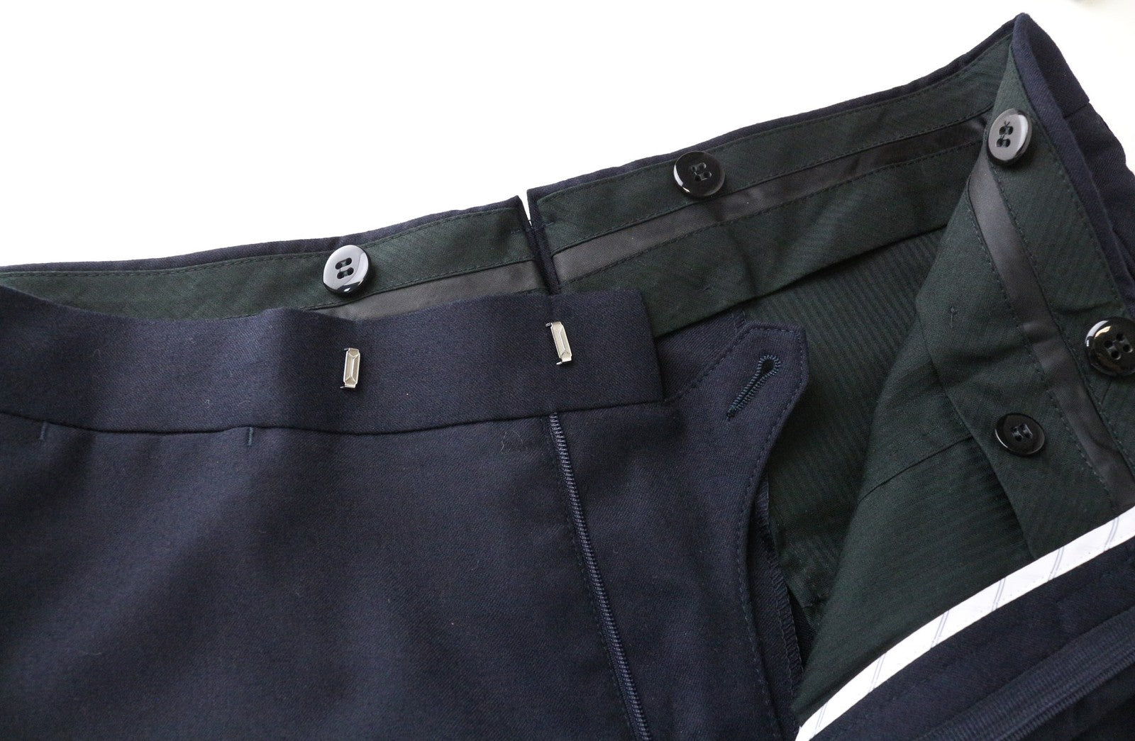 SUITSUPPLY Brescia smokingo vyriškos kelnės, UK38R, tamsiai mėlynos, klostuotos, klasikinės, grynos vilnos 