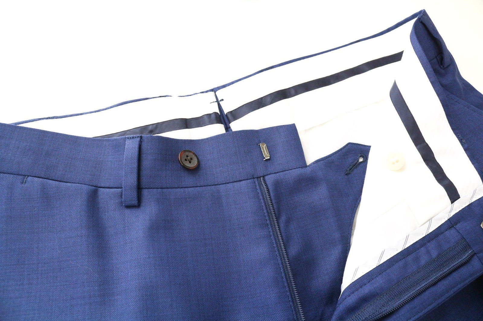 SUITSUPPLY Brescia vyriškos kelnės, UK32S, mėlynos, grynos vilnos, klasikinės, su klostėmis priekyje 