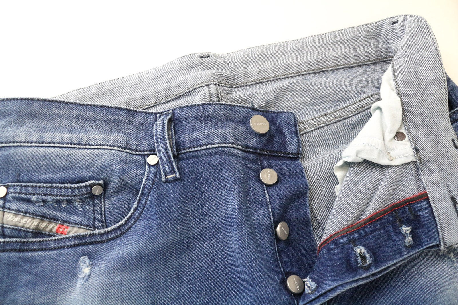 DIESEL Jifer 084NV Men Jeans W31/L34 Slim Tapered Wash Blue Cotton Stretch