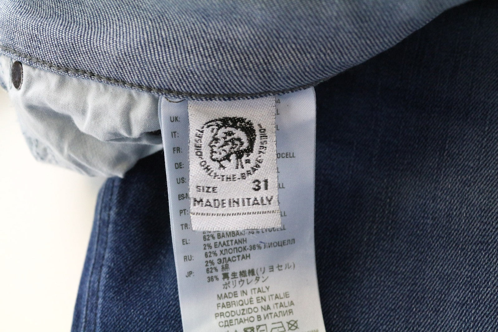 DIESEL Jifer 084NV Men Jeans W31/L34 Slim Tapered Wash Blue Cotton Stretch