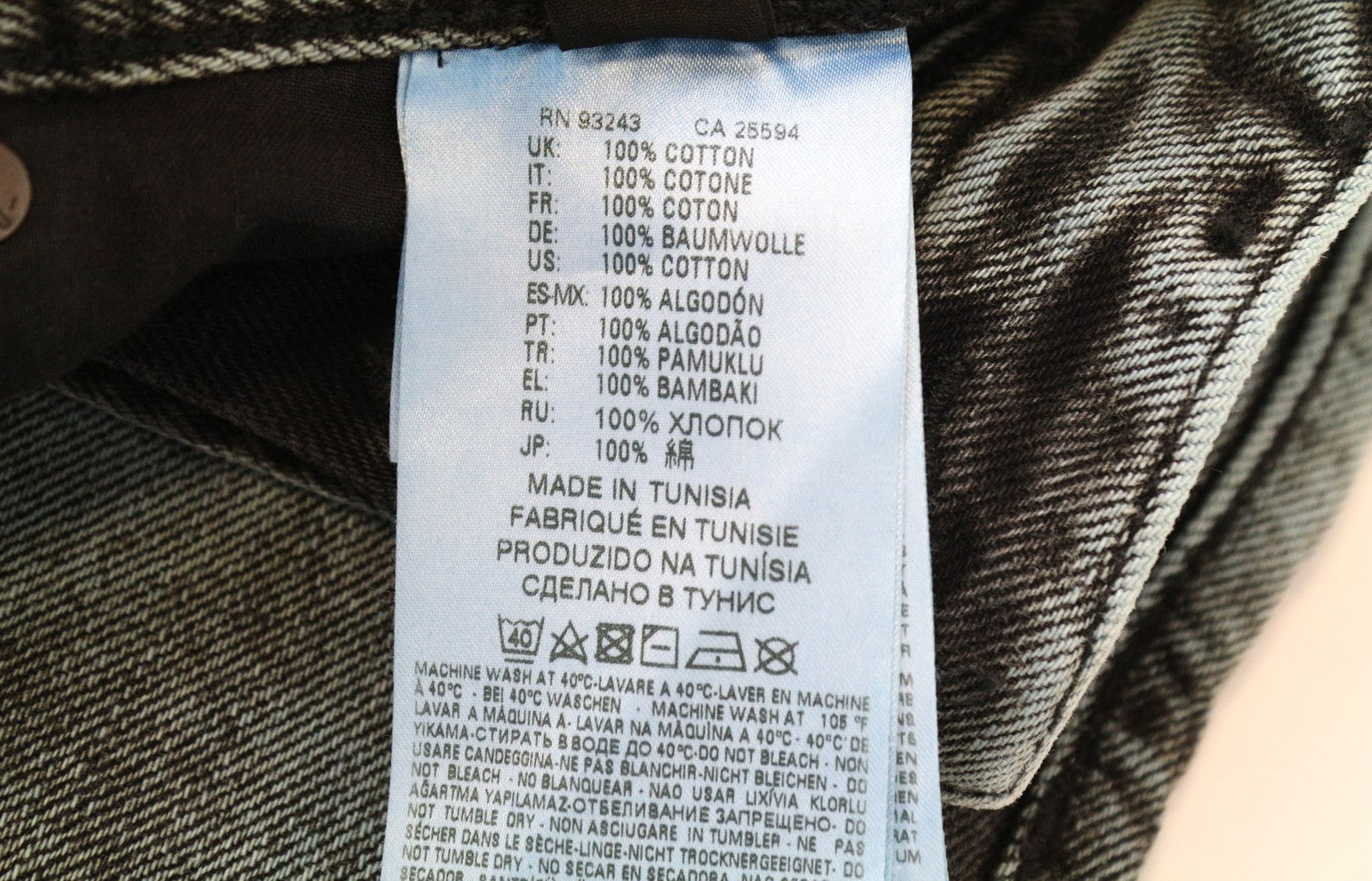 DIESEL D-Buster-CO 0TATP vyriški džinsai W27 Slim Fit, grynos medvilnės, mėlynai pilkai skalbti 