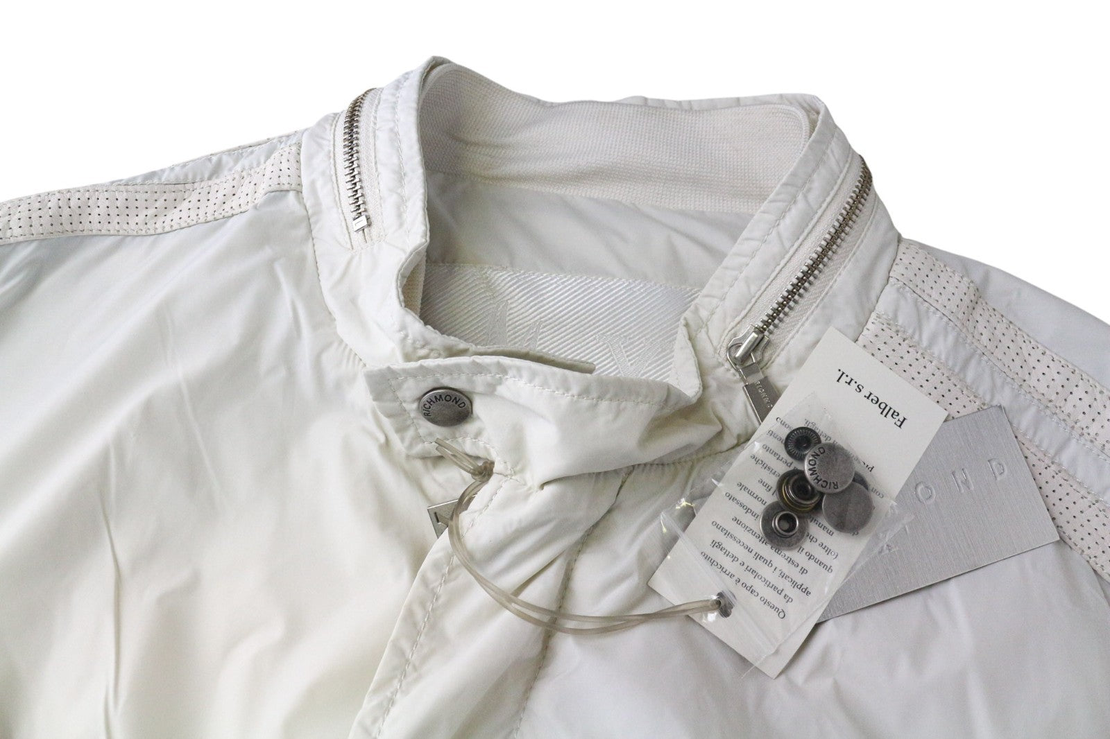 RICHMOND vyriška striukė 58, balkšva, lengva, su keliomis kišenėmis, laisvalaikio stiliaus, su užtrauktuku 