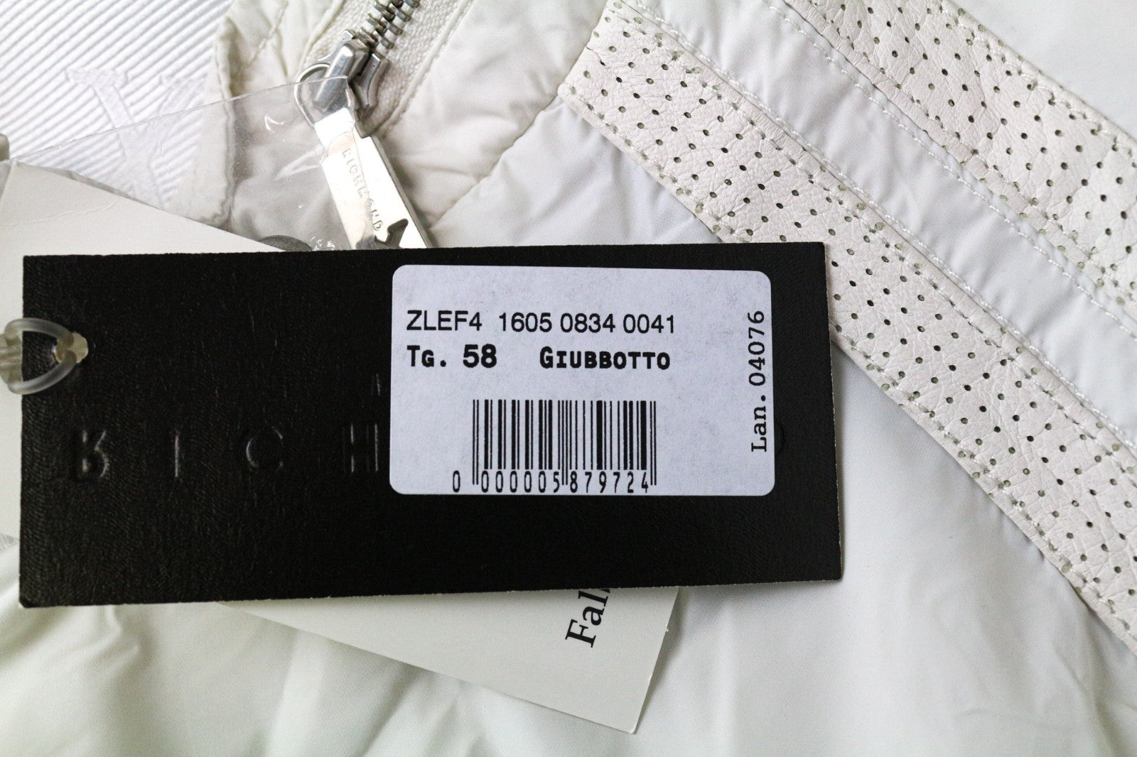 RICHMOND vyriška striukė 58, balkšva, lengva, su keliomis kišenėmis, laisvalaikio stiliaus, su užtrauktuku 