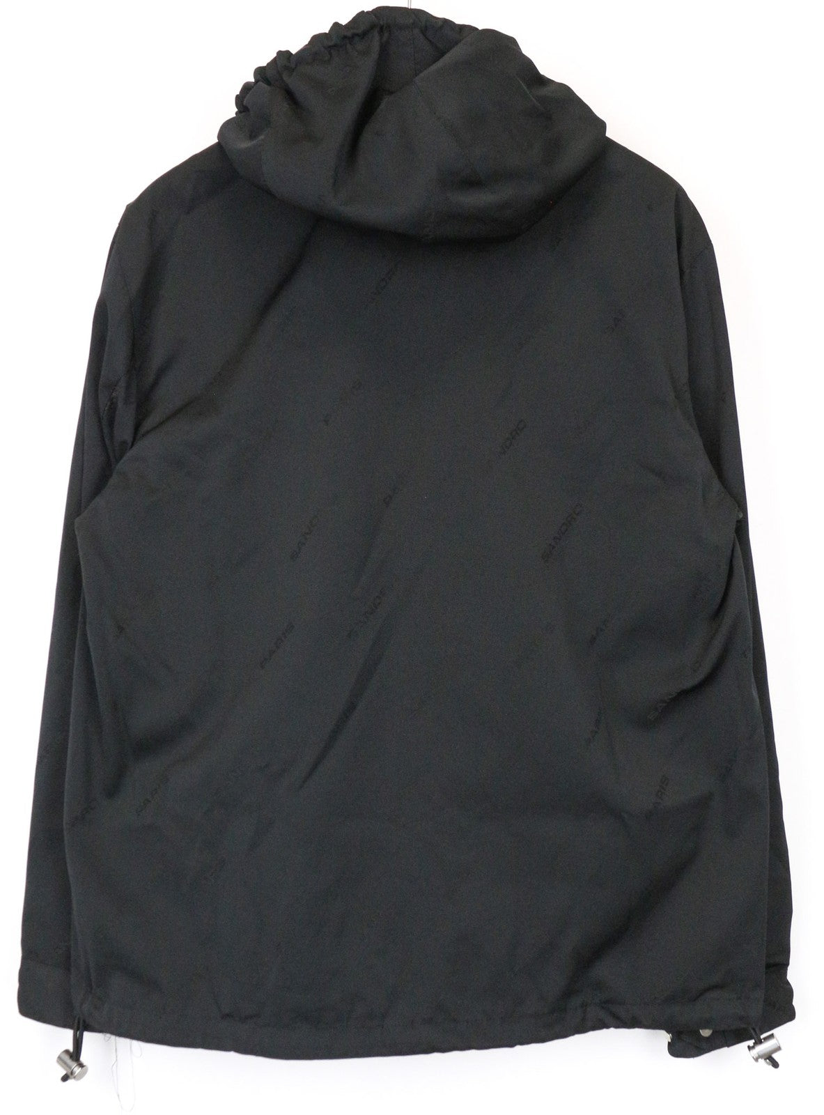 SANDRO Diagonal vyriška striukė M juoda su gobtuvu ir užtrauktuku, lengva, laisvalaikio stiliaus 