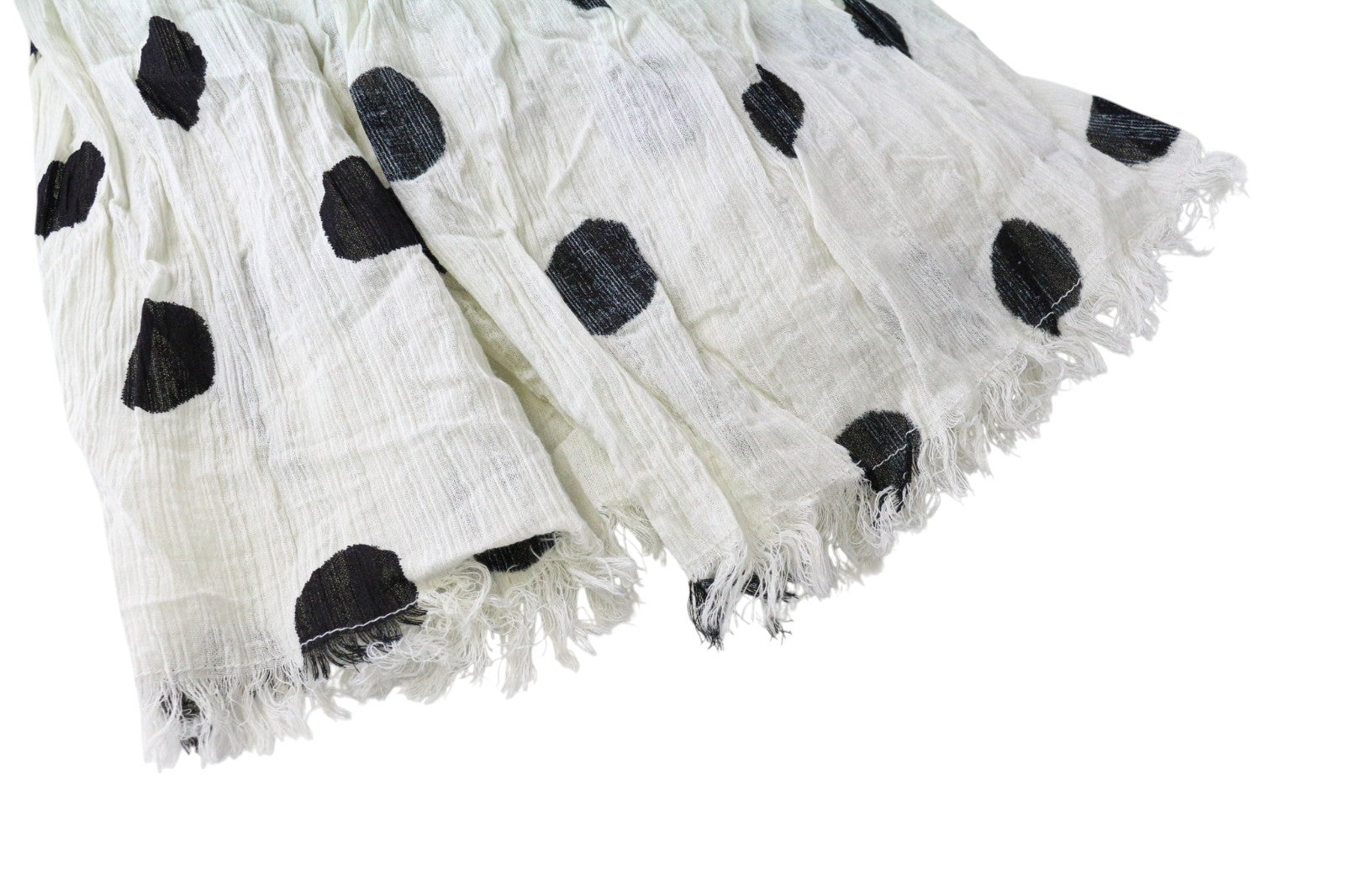 MAISON SCOTCH moteriškas šalikas OS baltas medvilninis šviesiai taškuotas minkštas apdangalas 