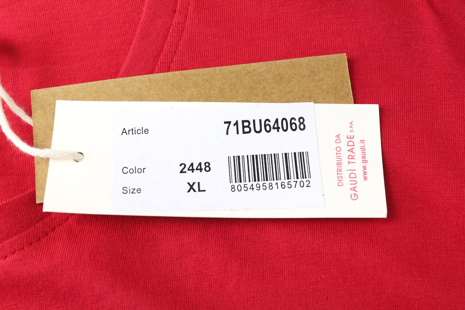 GAUDI JEANS Men's T-Shirt XL Red Cotton Logo Pullover Short Sleeve Casual