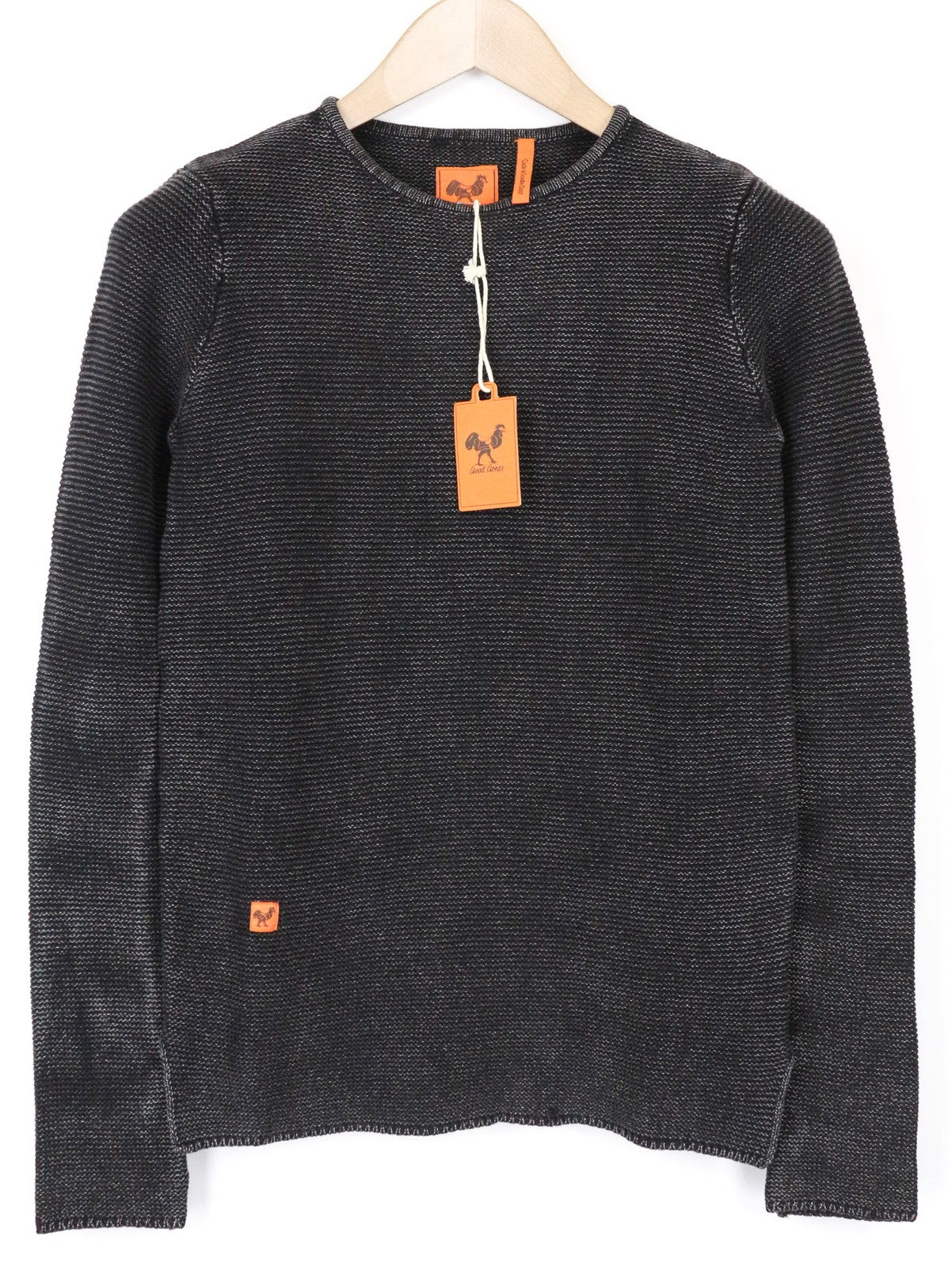 GOOD GENES moteriškas džemperis XS dydžio, juodas, skalbtos medvilnės ilgomis rankovėmis, briaunotas raštas 
