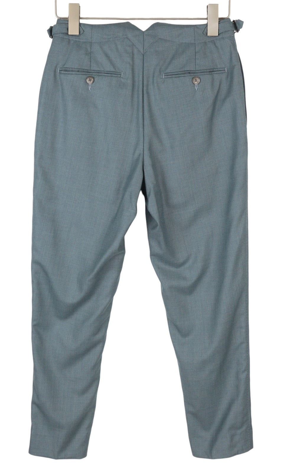 SUITSUPPLY Brescia vyriškos kelnės UK34R mėlynos vilnonės siaurėjančios, plokščio priekio, su užtrauktuku 