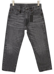 R13 Boyfriend moteriški džinsai 26 Wilson juodi ūsai su išblukusiu džinsu, trumpinti užtrauktuku PS25 