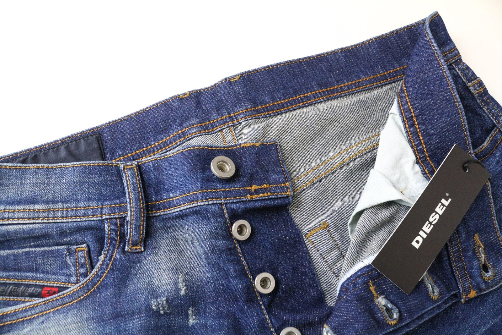 DIESEL Tepphar 084TX Men's Jeans W28/L32 Blue Cotton Carrot Slim Stretch