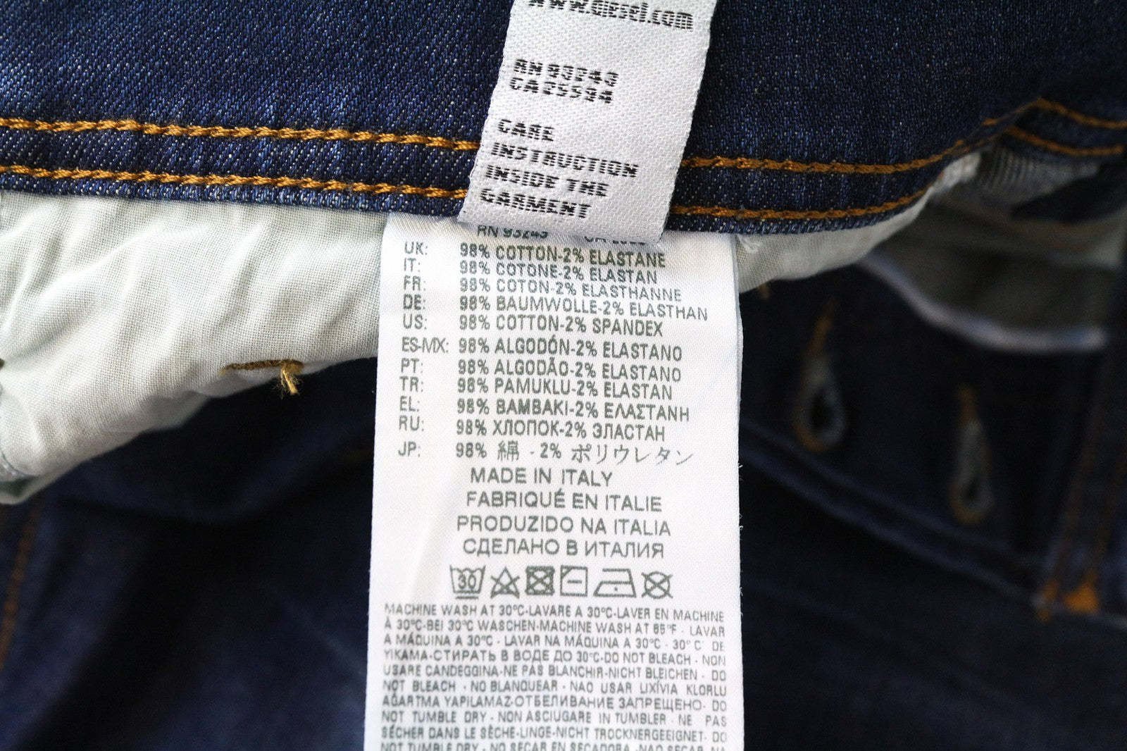 DIESEL Tepphar 084TX Men's Jeans W28/L32 Blue Cotton Carrot Slim Stretch