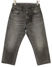 R13 X-BF moteriški džinsai 25 Polaris juodi ūsai išblukę trumpi džinsai iki kulkšnių PS25 