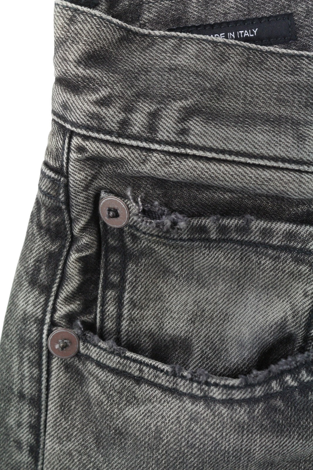 R13 X-BF moteriški džinsai 25 Polaris juodi ūsai išblukę trumpi džinsai iki kulkšnių PS25 