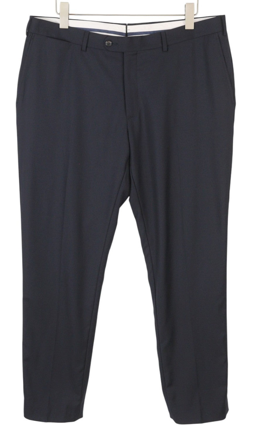 SUITSUPPLY Brescia vyriškos kelnės, UK46S, tamsiai mėlynos, vilnonės, plokščio priekio, siaurėjančios 