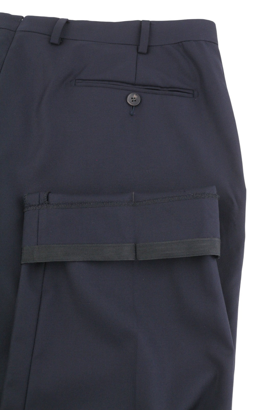 SUITSUPPLY Brescia vyriškos kelnės, UK46S, tamsiai mėlynos, vilnonės, plokščio priekio, siaurėjančios 