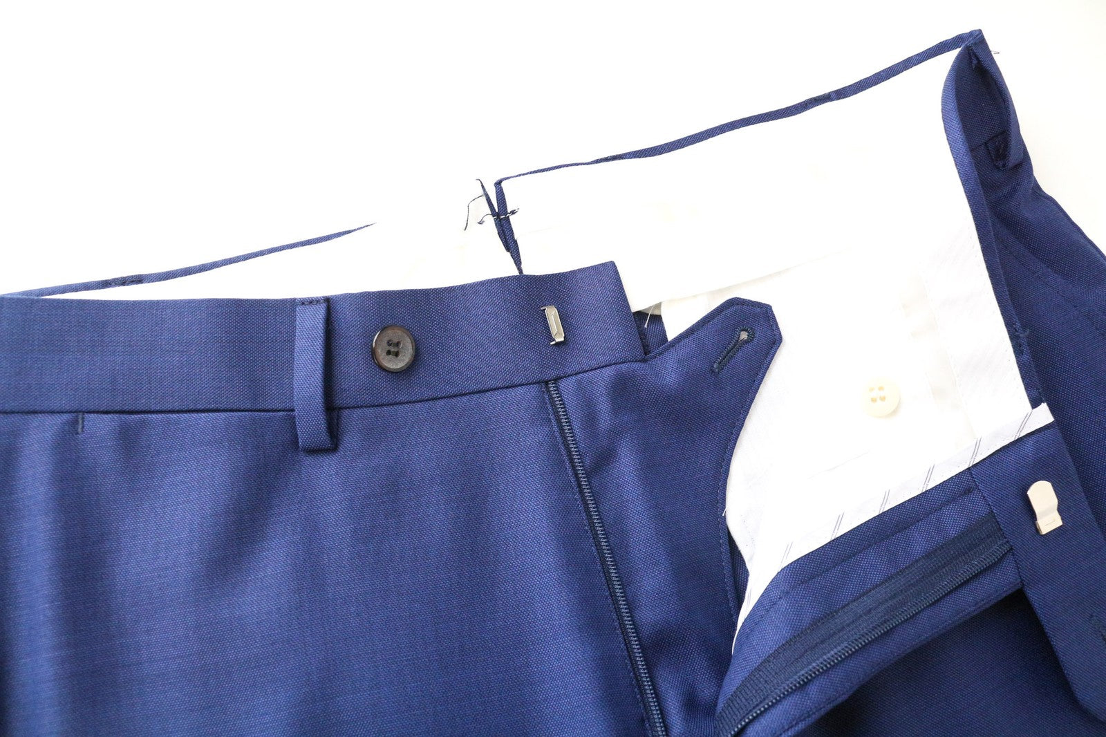 SUITSUPPLY Brescia vyriškos kelnės, UK36R, mėlynos, klostytos, gryno klasikinio kirpimo 