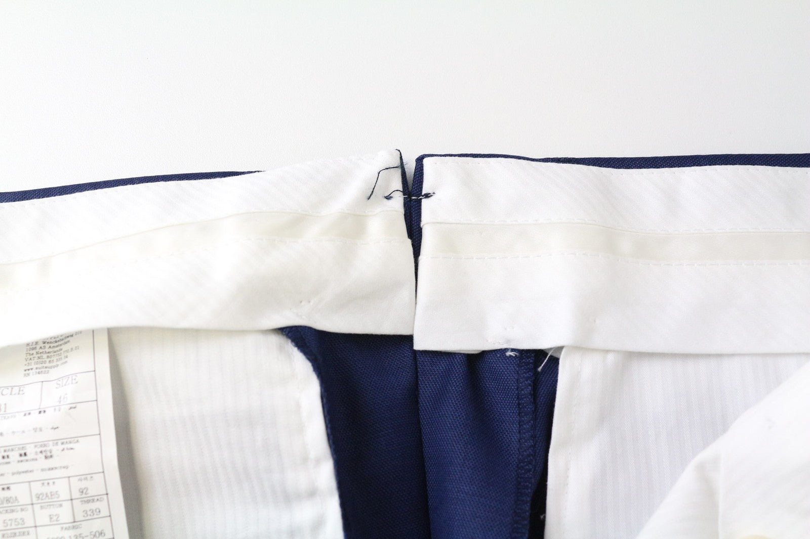 SUITSUPPLY Brescia vyriškos kelnės, UK36R, mėlynos, klostytos, gryno klasikinio kirpimo 