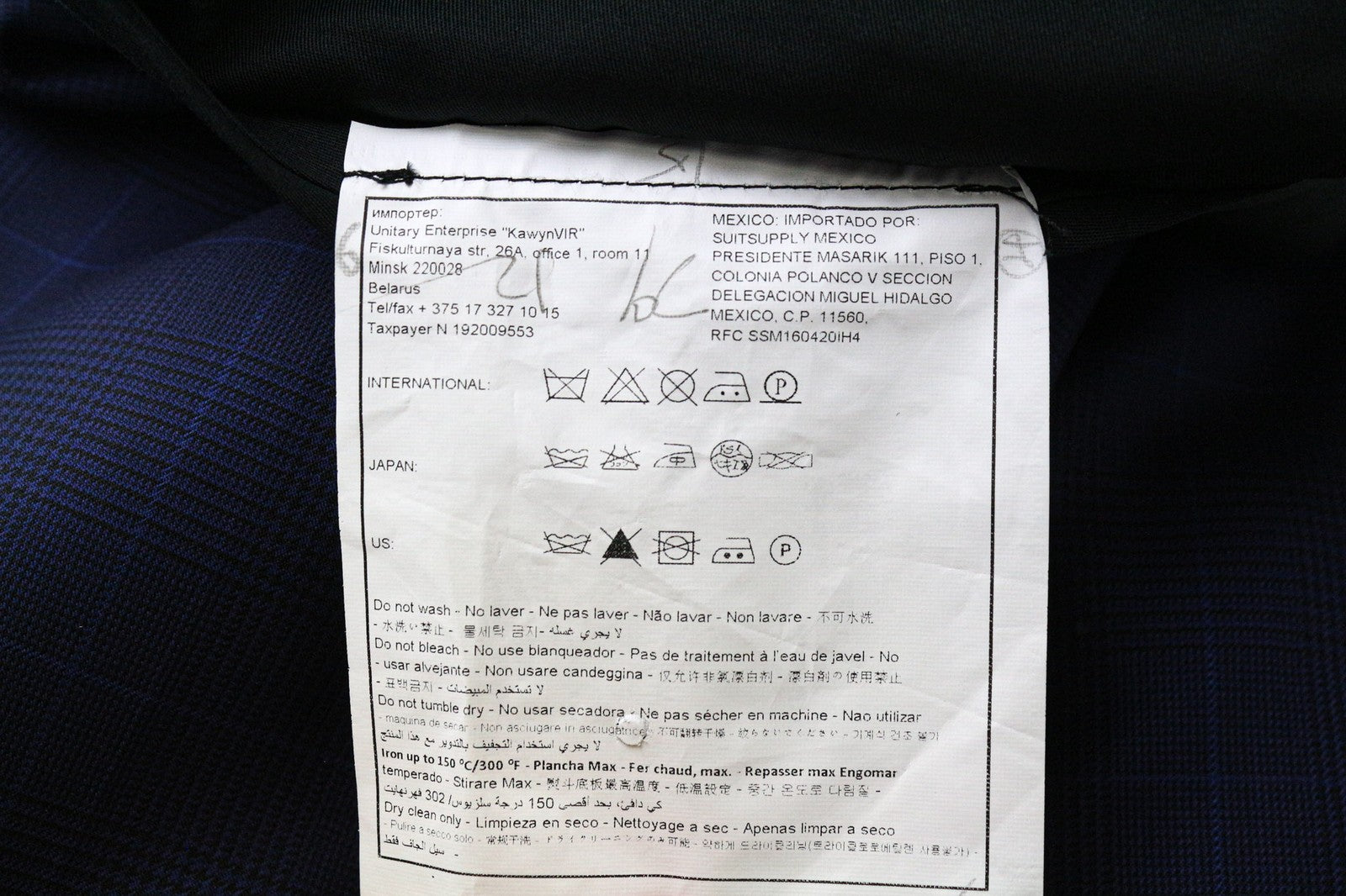 SUITSUPPLY Lazio vyriškos kelnės UK42S mėlynos vilnos languotos klostuotos elegantiškos iškirptės 