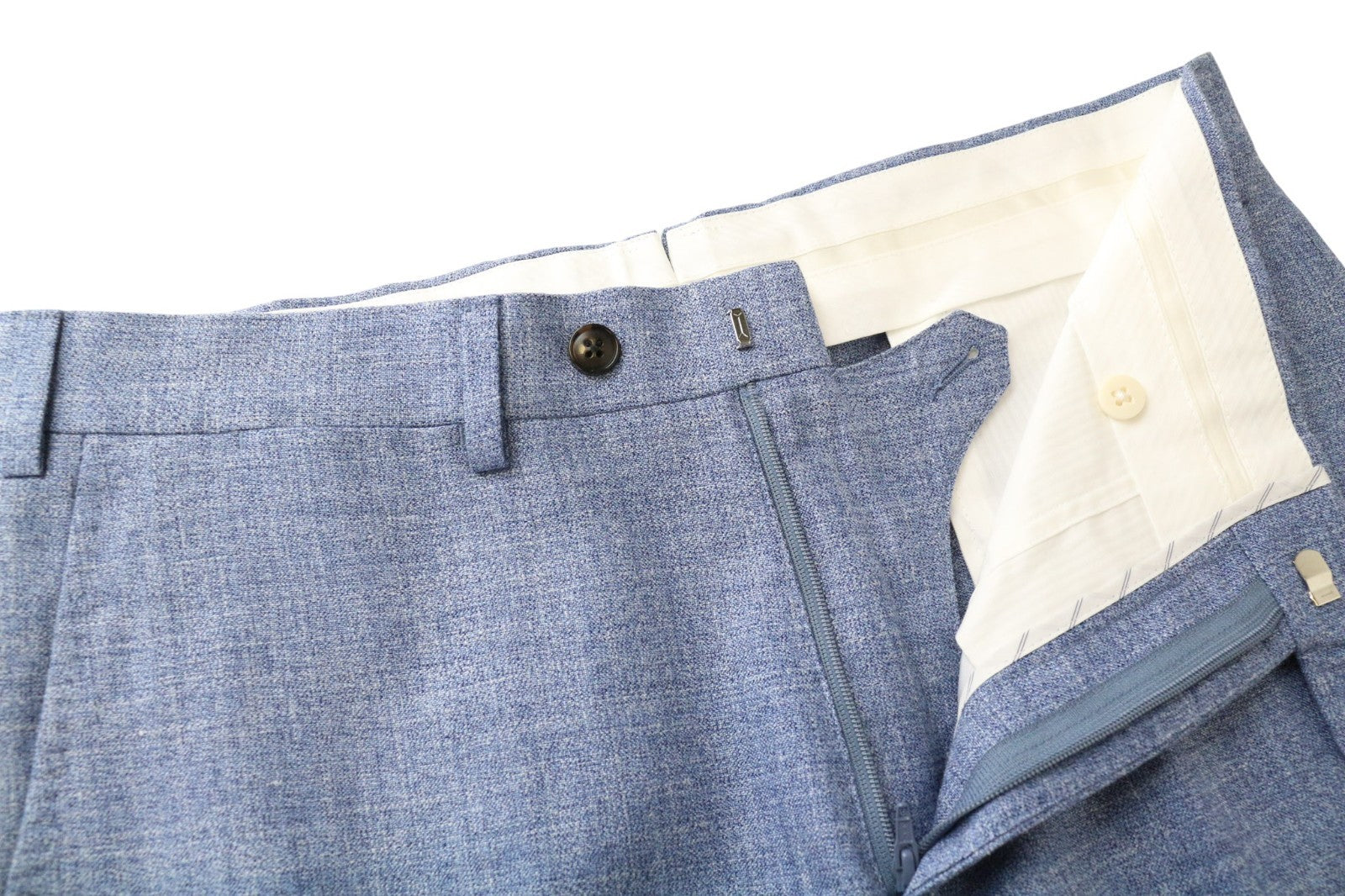 SUITSUPPLY Lazio Men's Suit UK36R Slim Blue Wool Silk Linen Classic 2Pc