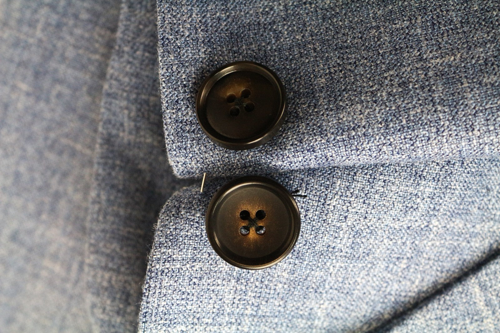 SUITSUPPLY Lazio Men's Suit UK36R Slim Blue Wool Silk Linen Classic 2Pc