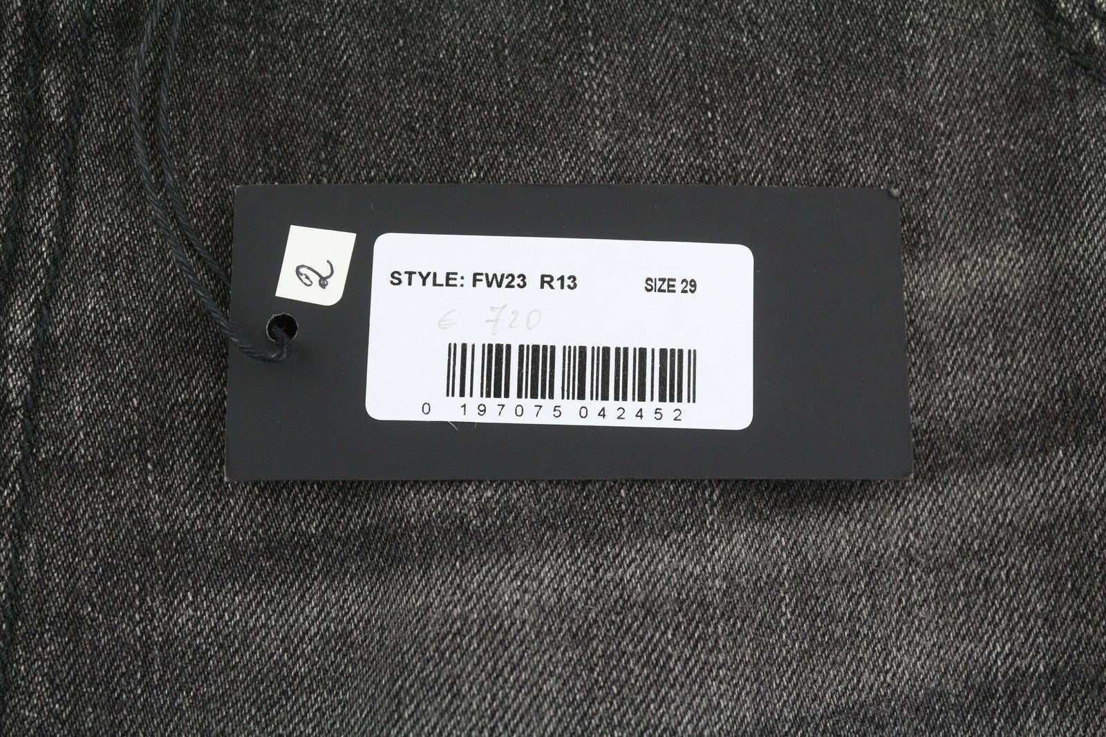 R13 Damon klostuoti moteriški džinsai 29 Ellery juodi ūsai išblukę laisvo kirpimo džinsai 