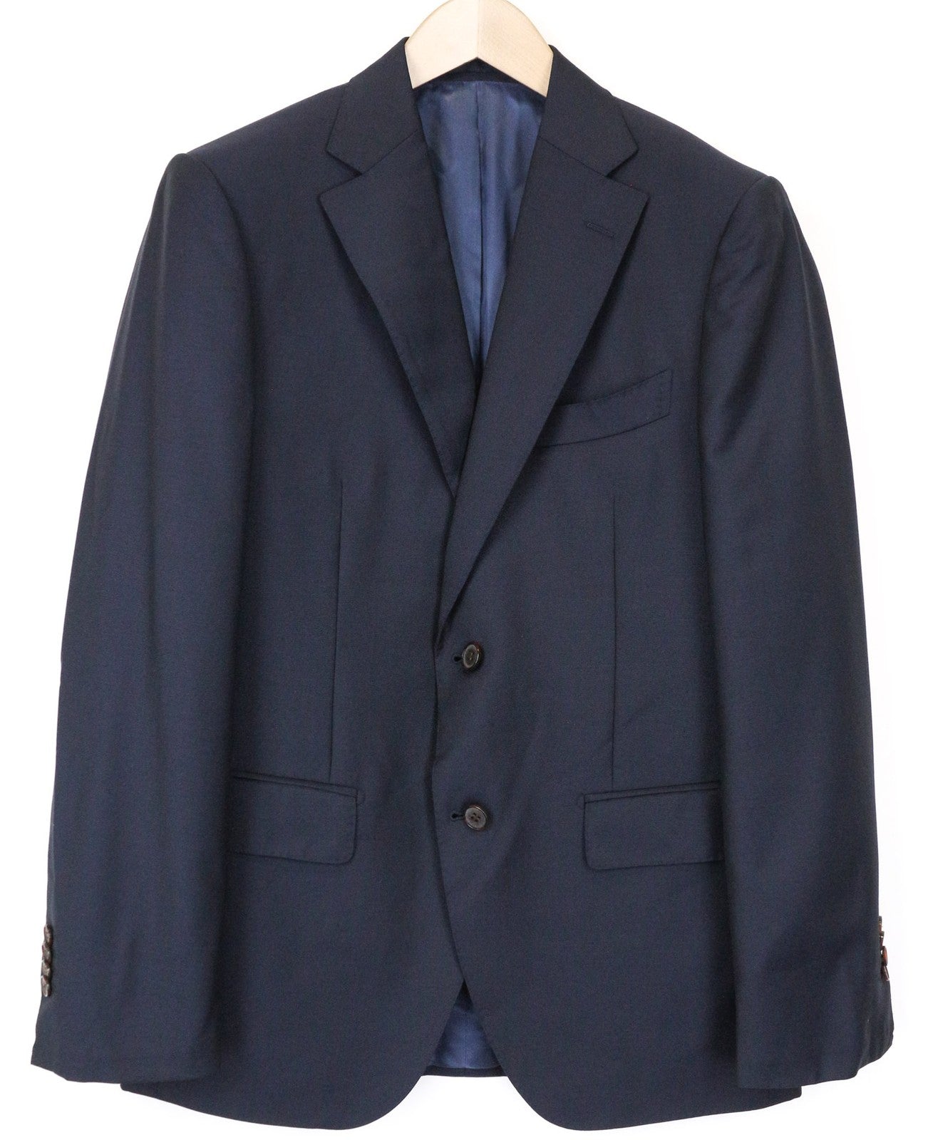 „SUITSUPPLY Napoli“ vyriškas švarkas, UK38R, tamsiai mėlynas, vilnonis „Super 110's Classic“ 