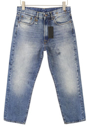 R13 Boyfriend moteriški džinsai 26 Jasper ūsai su išblukusiu trumpintu užtrauktuku mėlyni džinsai PF25 