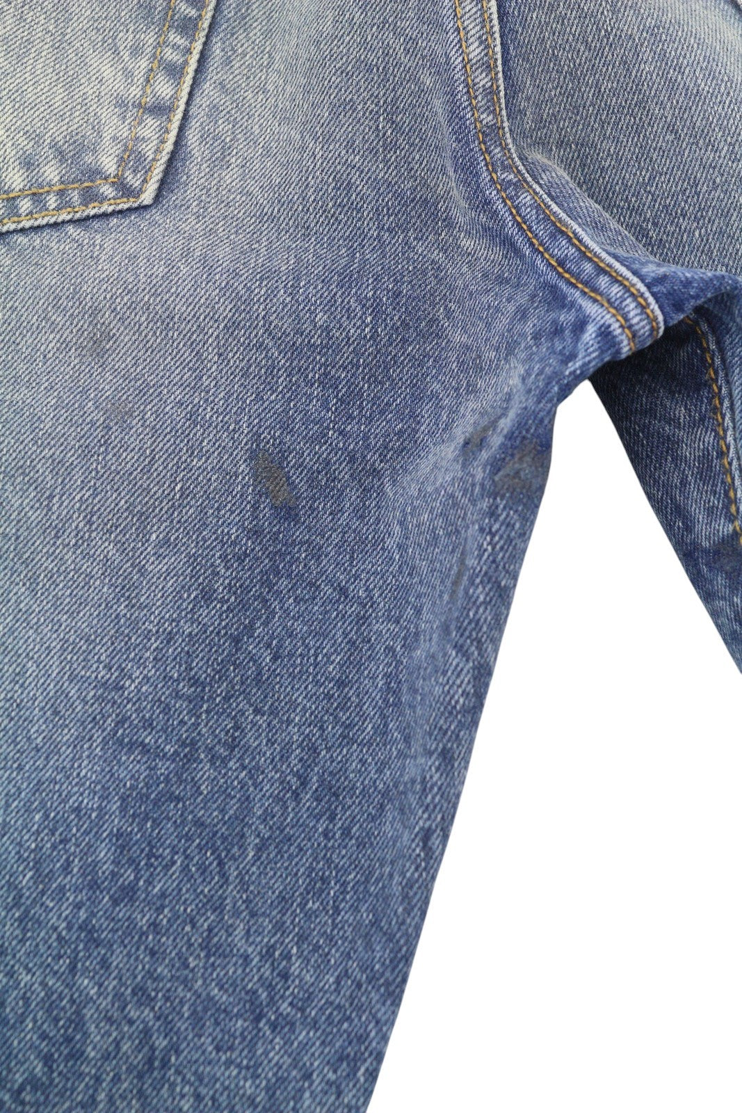 R13 Boyfriend moteriški džinsai 26 Jasper ūsai su išblukusiu trumpintu užtrauktuku mėlyni džinsai PF25 