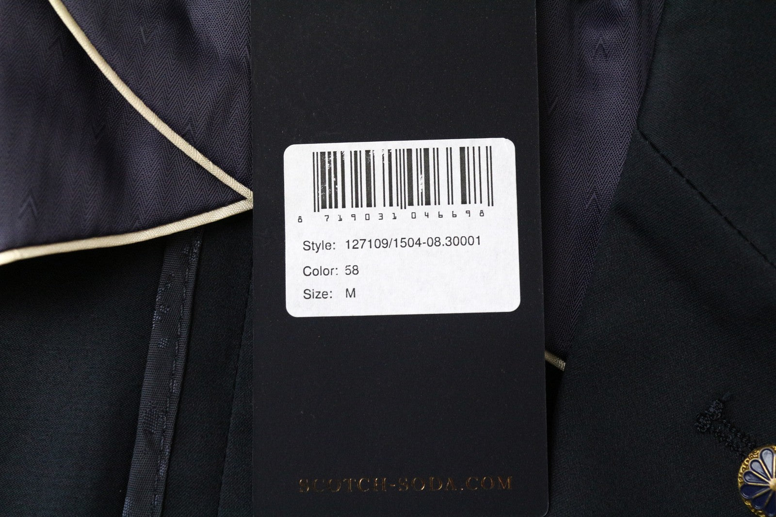 SCOTCH &amp; SODA Ams Couture vyriškas švarkas M, tamsiai mėlynas, tamprus, vieneilis 