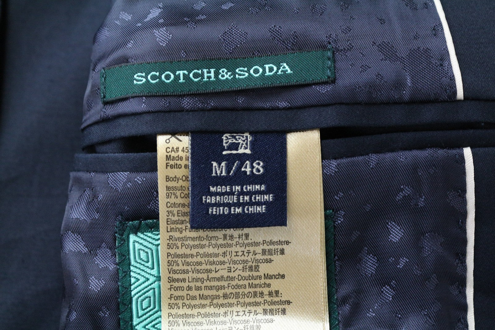 SCOTCH &amp; SODA Ams Couture vyriškas švarkas M, tamsiai mėlynas, tamprus, vieneilis 