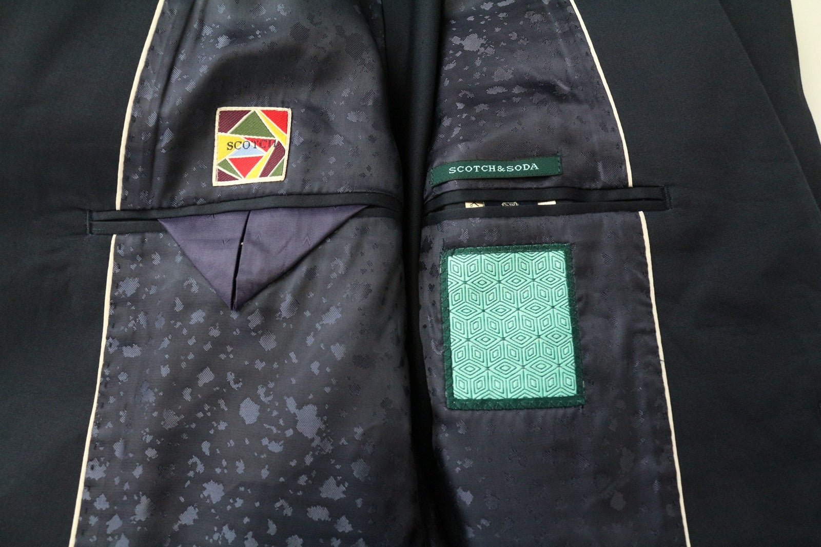 SCOTCH &amp; SODA Ams Couture vyriškas švarkas M, tamsiai mėlynas, tamprus, vieneilis 