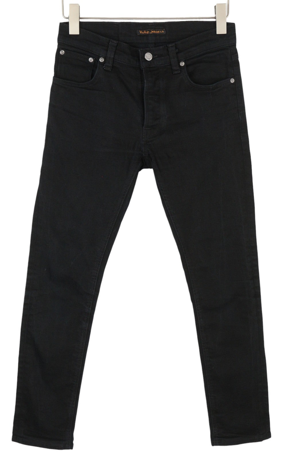 NUDIE JEANS Tilted Tor vyriški džinsai W30/L32 Dry Ever Black Organic Skinny Buttons 