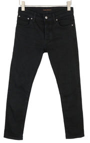NUDIE JEANS Tilted Tor vyriški džinsai W30/L32 Dry Ever Black Organic Skinny Buttons 