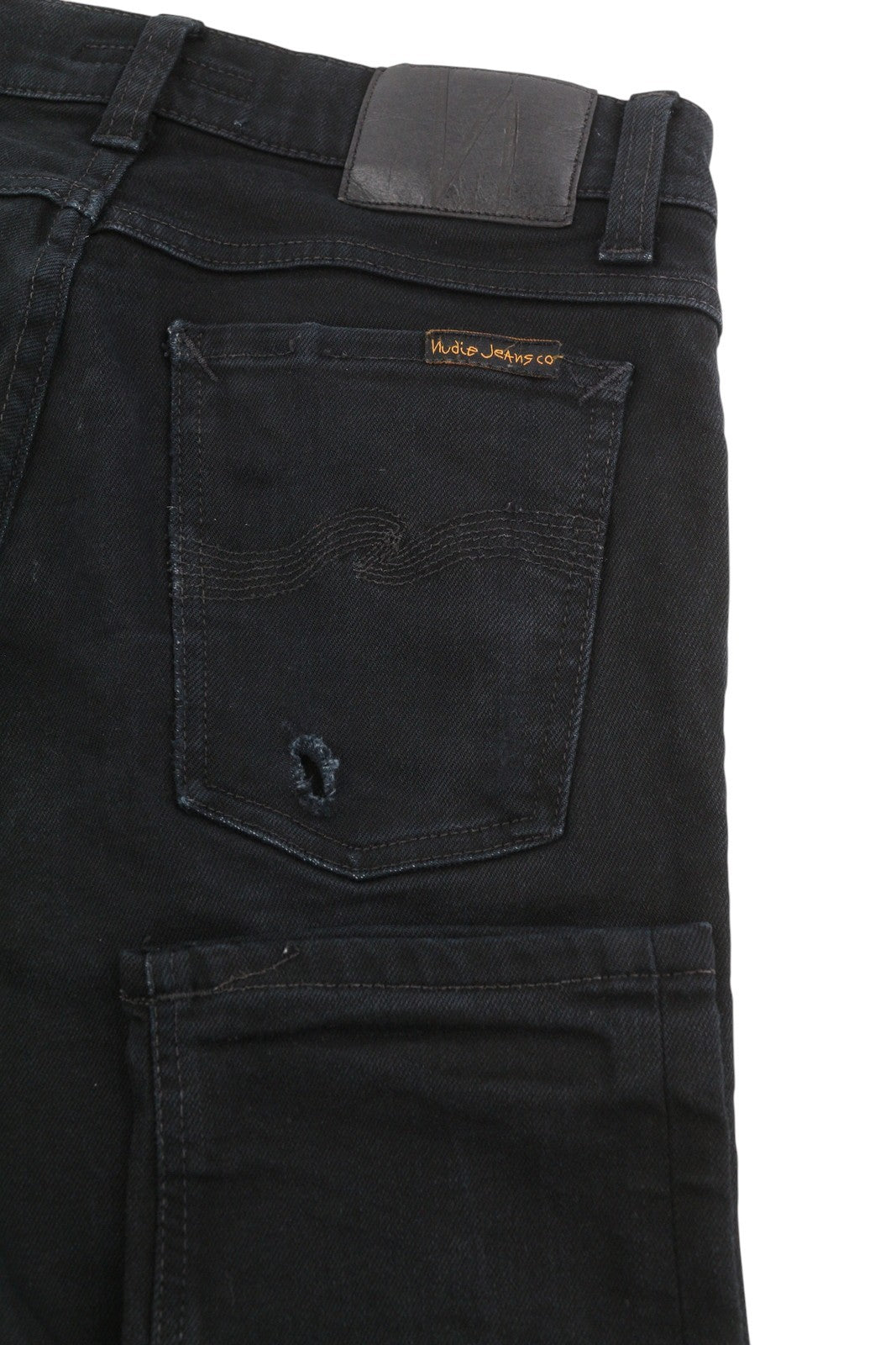 NUDIE JEANS Tilted Tor vyriški džinsai W30/L32 Dry Ever Black Organic Skinny Buttons 