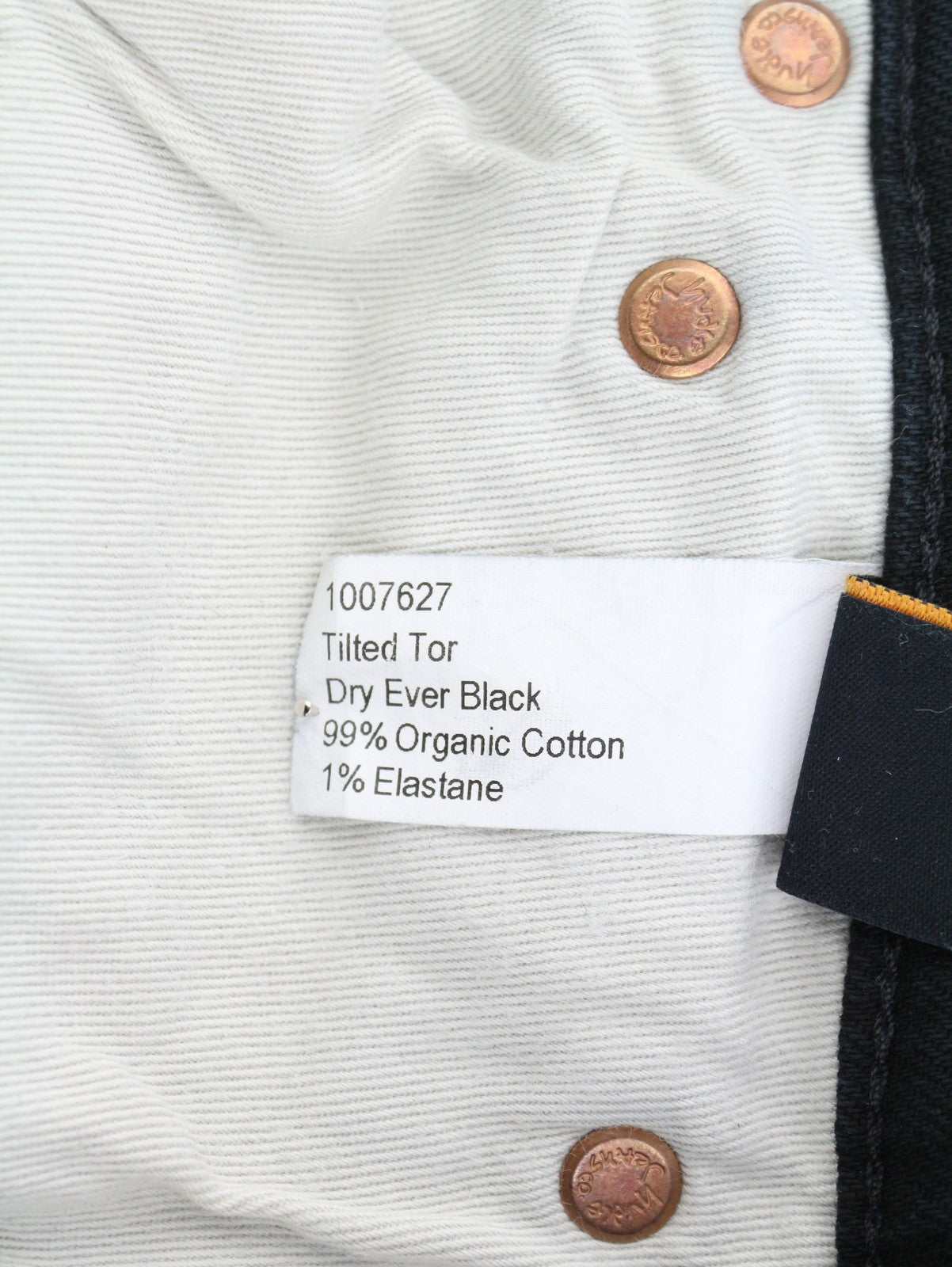 NUDIE JEANS Tilted Tor vyriški džinsai W30/L32 Dry Ever Black Organic Skinny Buttons 