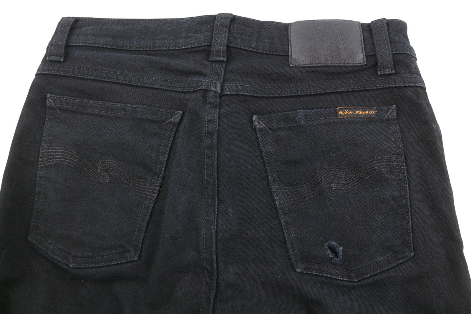 NUDIE JEANS Tilted Tor vyriški džinsai W30/L32 Dry Ever Black Organic Skinny Buttons 