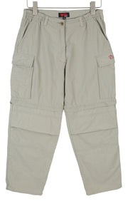 FJALLRAVEN moteriškos kelnės, 38 cm, pilkos, su užtrauktuku ir nuimamomis klešnėmis, žygio šortai 2in1 