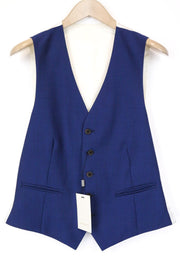 SUITSUPPLY Bari vyriška liemenė UK38R mėlyna vilnonė mohera klasikinė su V formos iškirpte ir pamušalu 