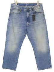 R13 Cuffed X-BF moteriški džinsai su rankogaliais, 31 Jasper Straight ūsai, išblukusi mėlyna spalva, užtrauktukas, FW25 