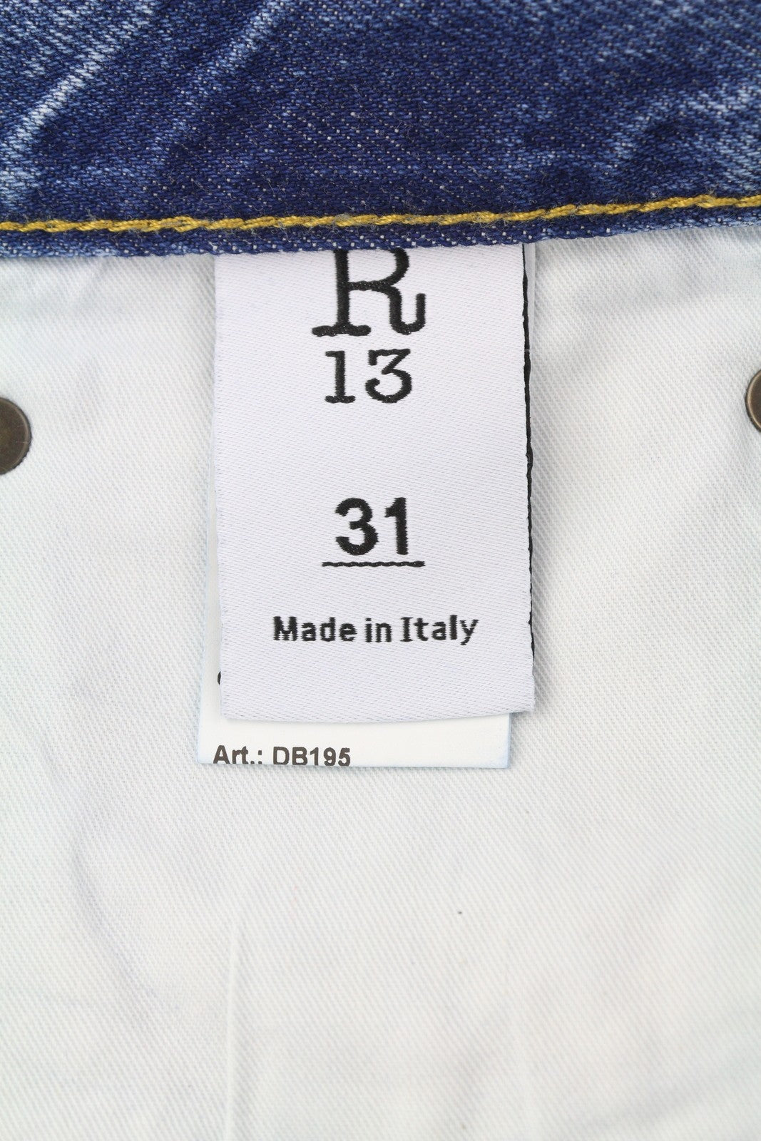 R13 Cuffed X-BF moteriški džinsai su rankogaliais, 31 Jasper Straight ūsai, išblukusi mėlyna spalva, užtrauktukas, FW25 