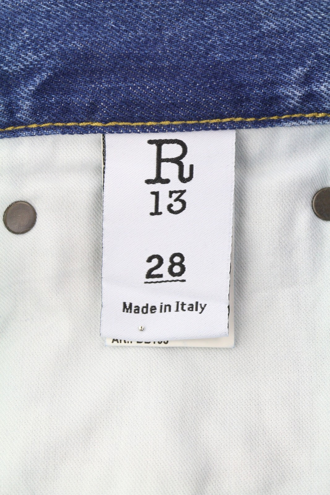 R13 Cuffed X-BF moteriški džinsai su rankogaliais, 28 Jasper Straight ūsai, išblukusi mėlyna spalva, užtrauktukas PF25 