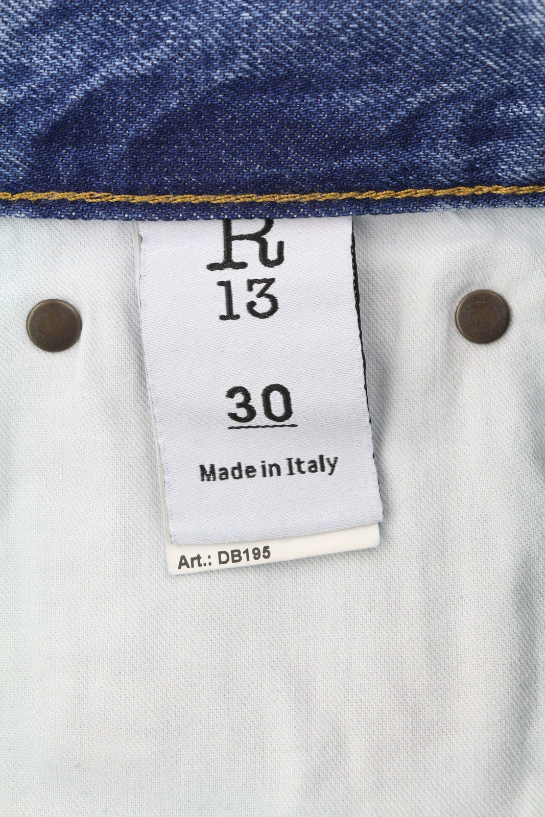 R13 Boyfriend Women Jeans 30 Jasper Straight Fit Whiskers Faded Blue Zip FW25