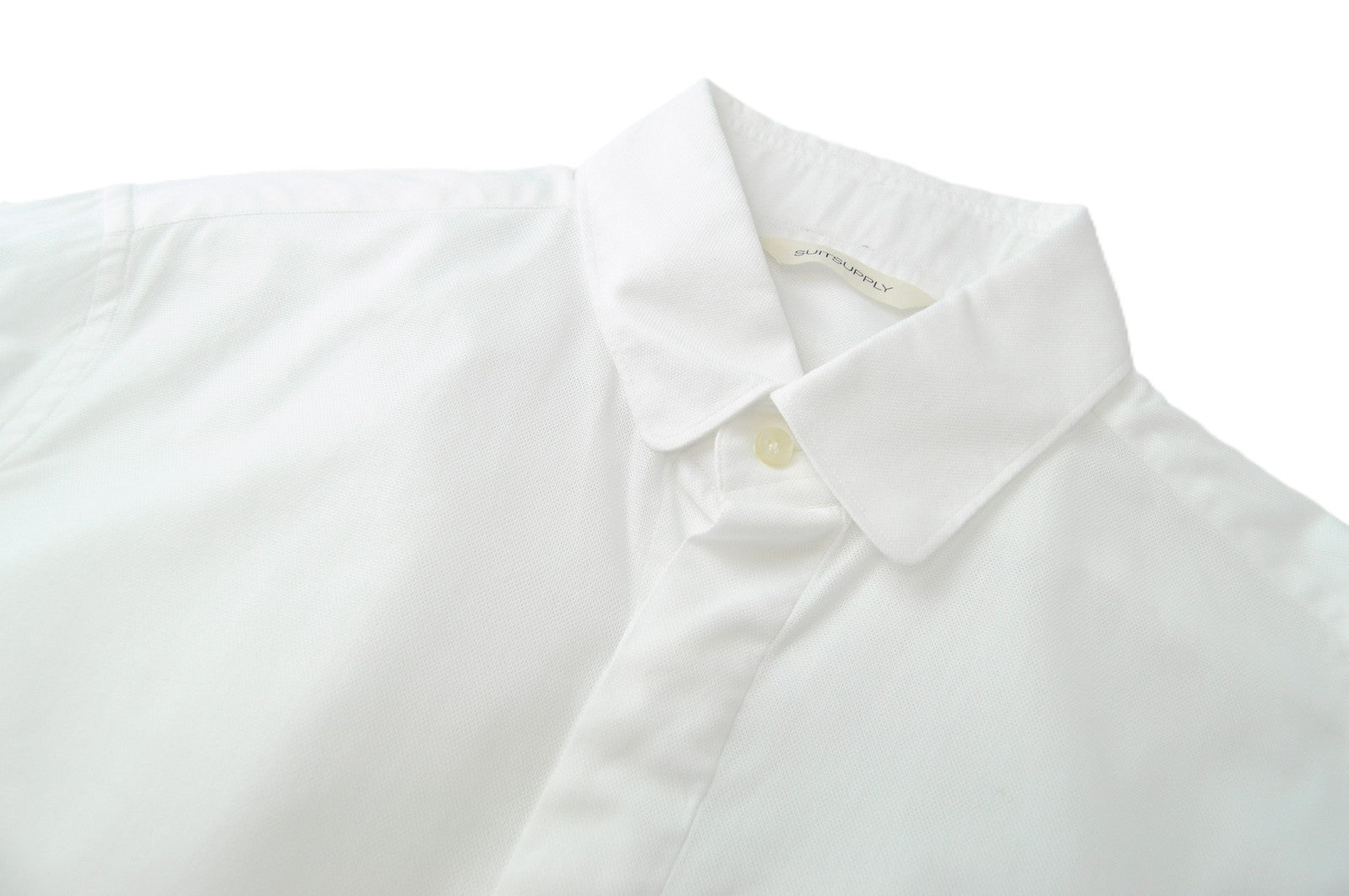SUITSUPPLY vyriški oficialūs marškiniai ~S, prigludę, ilgomis rankovėmis, praskleidusi apykaklė, gryna medvilnė 