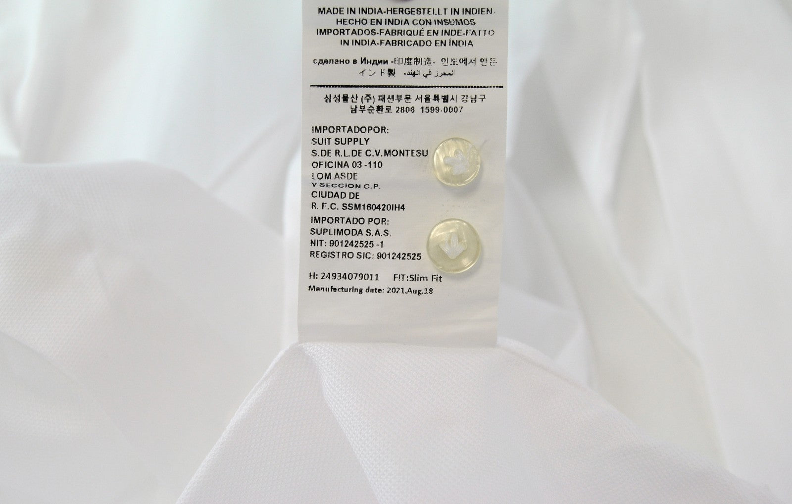 SUITSUPPLY vyriški oficialūs marškiniai ~S, prigludę, ilgomis rankovėmis, praskleidusi apykaklė, gryna medvilnė 