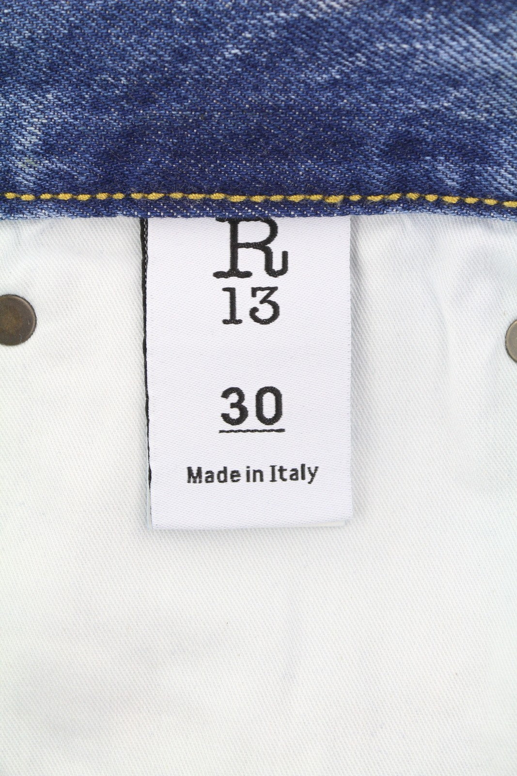 R13 Cuffed X-BF moteriški džinsai su rankogaliais, 30 Jasper tiesaus kirpimo, išblukintos mėlynos spalvos, su užtrauktuku, FW25 