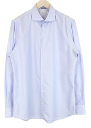 SUITSUPPLY vyriški oficialūs marškinėliai 44/17,5 mėlynos grynos medvilnės itin plonomis ilgomis rankovėmis 