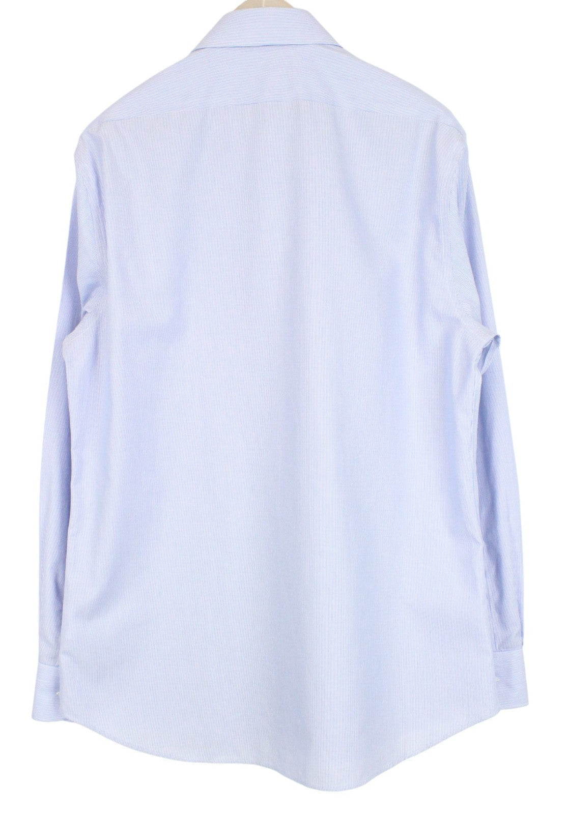 SUITSUPPLY vyriški oficialūs marškinėliai 44/17,5 mėlynos grynos medvilnės itin plonomis ilgomis rankovėmis 