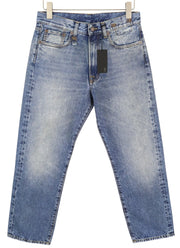 R13 Boyfriend moteriški džinsai 26 Jasper tiesūs trumpi ūsai išblukusi mėlyna PF25 