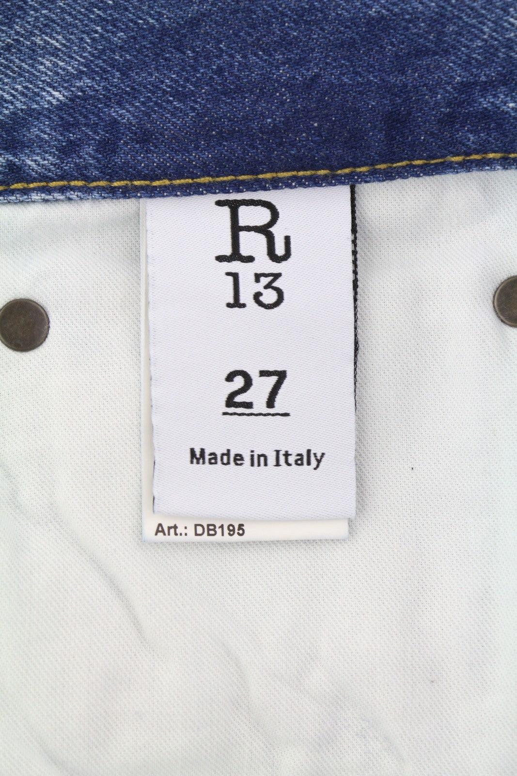 R13 Cuffed X-BF moteriški džinsai su rankogaliais 27 Jasper tiesaus kirpimo blukintos mėlynos spalvos džinsinis kelnės su užtrauktuku PF25 