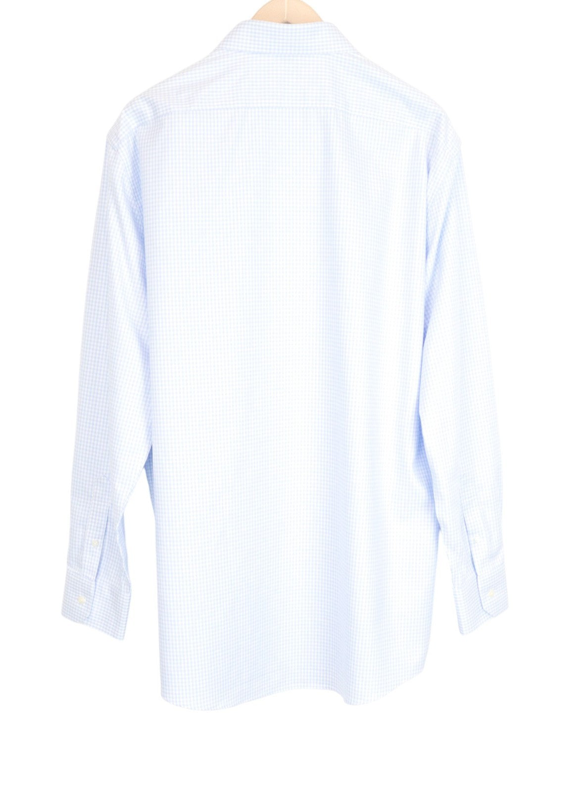 SUITSUPPLY vyriški formalūs marškinėliai 47 mėlyni, ploni, languoti, ilgomis rankovėmis, grynos medvilnės 